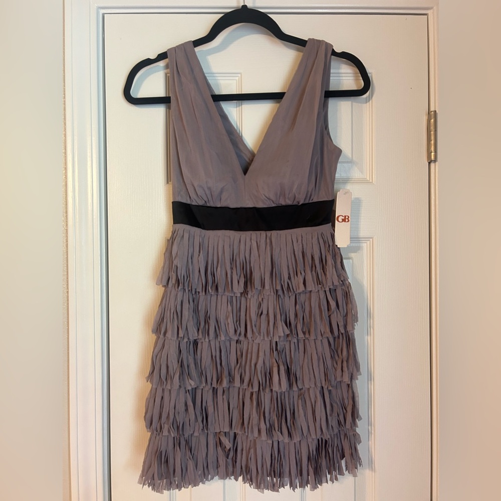 GB juniors mauve fringe cocktail dress size 3 nwt